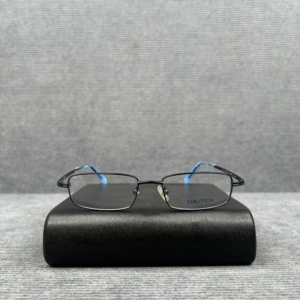 Nautica N7215 414 Navy Blue Rectangular Y2k Eyeglasses Frames 50-17-145